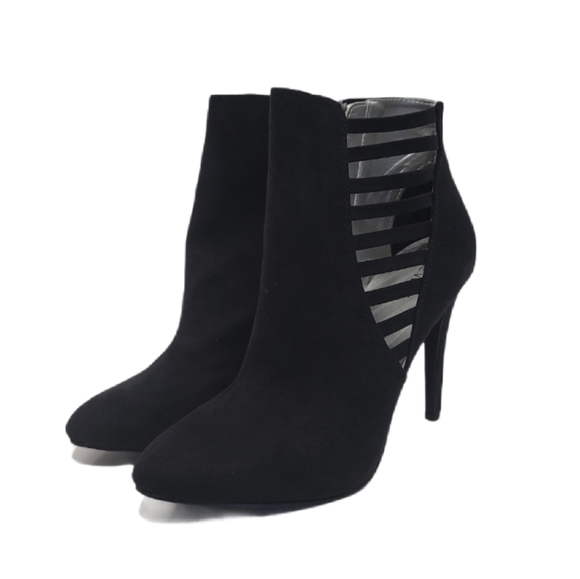 Nine West Olivia Black Faux Suede Booties H - Picture 2 of 10